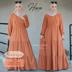 Gamis Wanita Terbaru Model Cutting Kimono Kaleeya Dress Bahan Crinckle Airflow