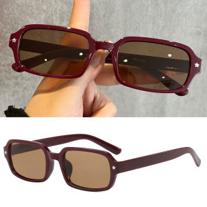 Simple Retro Square Sunglasses For Women Men Advanced Narrow Frame Star UV Protection Shades Glasses