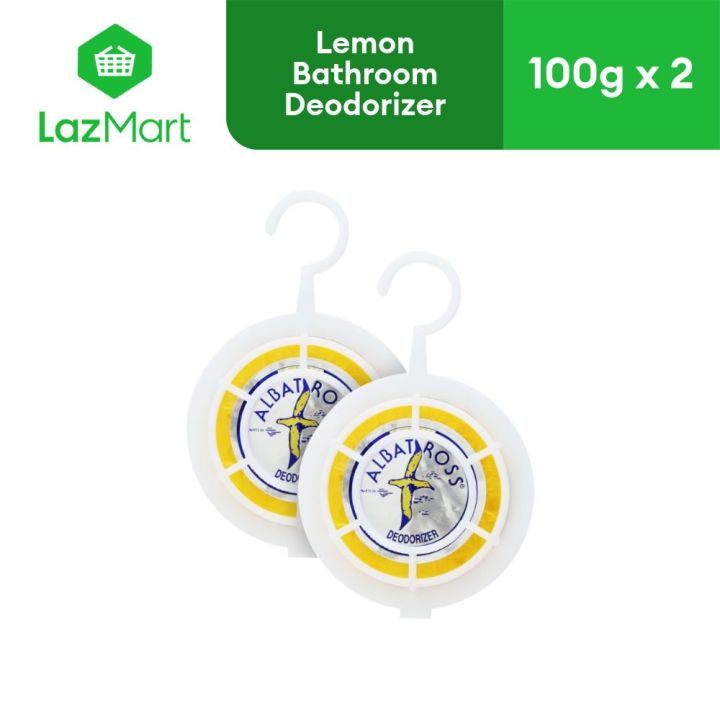 Albatross Bathroom Deodorizer Lemon w/ Holder & Refill 100g x 2 Lazada