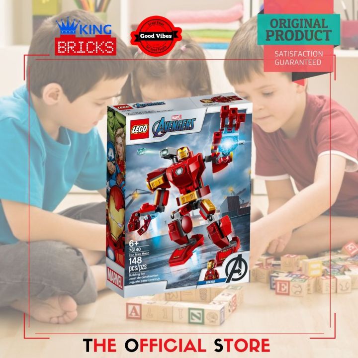 LEGO Original MARVEL SUPER HEROES 76140 Iron Man Mech Mainan