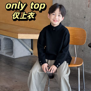 L91 Boys Korean Edition Sweater Zhongda Children Knitted Bottom Shirt Warm winter clothing L