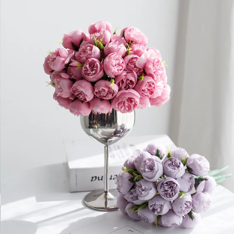 27-piece silk lightweight luxury rose bouquet artificial small