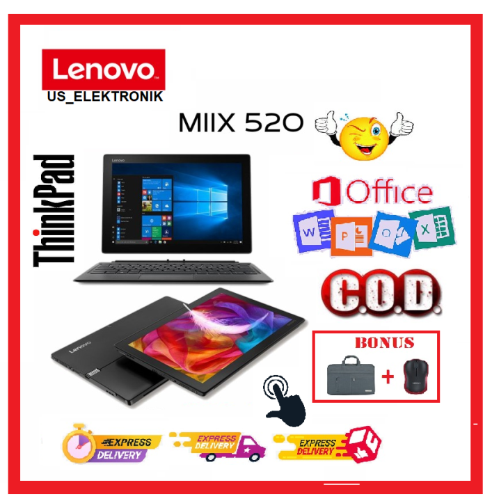 TOUCHSCREEN 2 IN 1 LAPTOP LENOVO MIIX 520 INTEL CORE I5 GEN 8 RAM
