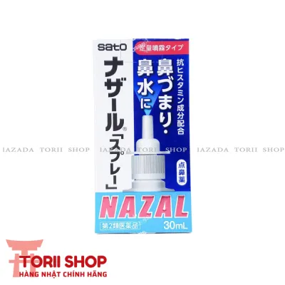 Xịt mũi Sato Nazal 30ml Nhật sổ mũi ngạt mũi nghẹt mũi viêm xoang dành cho trẻ từ 7 tuổi và người lớn
