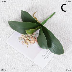 [COD] dfhws Orchid Leaves Artificial Phalaenopsis Stems Leaf Faux Cymbidium Flower Foliage Green Real Touch Latex Bulk Home Decor