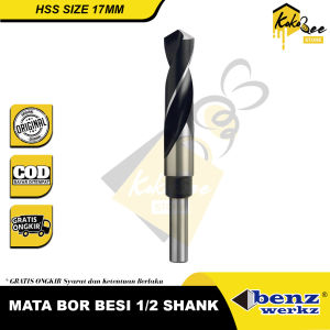 Mata bor besi HSS shank 1/2" - Reduced shank 17 mm besi kayu plastik - Mata bor mutifungsi serbaguna ukuran besar untuk mesin bor tangan 13mm dan 16mm