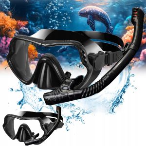 BERGARANSI Taffsport Kacamata Renang dan Snorkel Selam Set Kacamata Selam Anti-kabut Kaca Tempered Snorkeling
