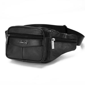 Belt bag Men 100% Genuine Leather outdoor Run sling backpack waist bag Fitness bag The New Real cowhide business Cash register wallet Phone bag women