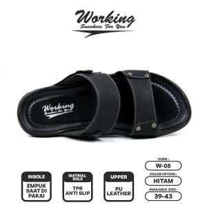 Sandal Kasual Pria Working W-05 / Sandal Kulit Pria Dewasa Terbaru