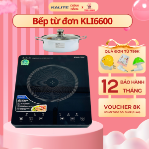 Bếp từ đơn cao cấp 2000w Kalite KLI 6600 - Công suất khoẻ 9 chế độ nhiệt cảm biến tự ngắt - Tặng kèm nồi lẩu