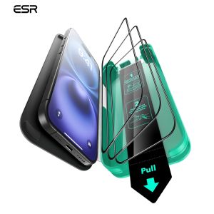 ESR for iPhone 18/17/16/15/14/13/Air Series Tempered Glass Screen Protector HD Clear/Privacy 3PCS Military Grade Screen Firm2026