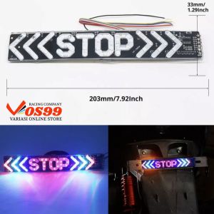 LAMPU LED TULISAN STOP 20 CM RGB (RUNNING SEN KIRI DAN SEN KANAN ) BISA UNTUK MOTOR DAN MOBIL DC 12V UNIVERSAL - IP68 WATERPROOF