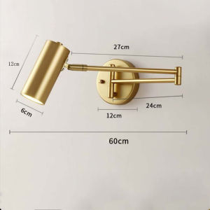 LED wall lamp gold black adjustable sconce light indoor home kitchen bedroom living room study bedside decoration illumination