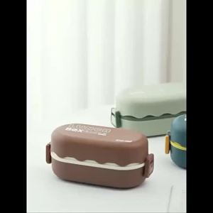 Japanese-style Bento Double-walled Student Lunch Box Microwave Oven Heated Lunch 850 ml
