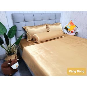 Hot Deal Trọn Bộ Chăn Ga Lụa Silk 45 Món Phi Lụa Cao Cấp Vải Loại 1 Không Nối Mền Chần 3D Không Lộ Chỉ Chần