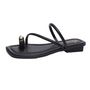 [Free Shipping] WomenS Flat-Soled Slip-On Sandals For Summer Suitable For Wearing With Skirts Square-Toed Roman Sandals Beach Slippers