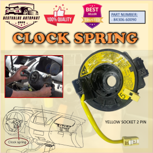 💫MALAYSIA READY STOCK💫TOYOTA RAV-4 ESTIMA ACR30 WISH CAMRY ACV30 ALTIS CLOCK SPRING SPIRAL STEERING CABLE AIR BAG HORN 2 PIN