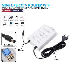 UPS Mini Portabel 3600mAh dengan Router Wifi & Modem untuk CCTV - Warna Putih