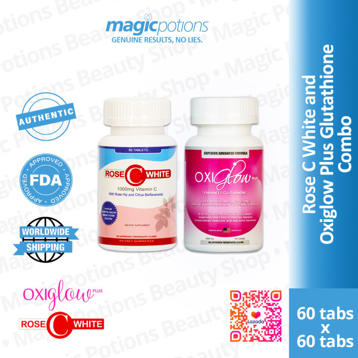 oxiglow plus enhanced glutathione Oxiglow Plus Enhanced Glutathione and Rose-C White Vitamin C Whitening  Combo Pinkish White Glow Skin Transformation Ethically Sourced Natural  Ingredients Tablets - Lazada