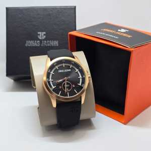 Box Exclusive Jam Tangan Jonas Jasmin List Strip SV-858SHR / Jam Tangan Fashion Pria Tali Rubber Diameter 43cm