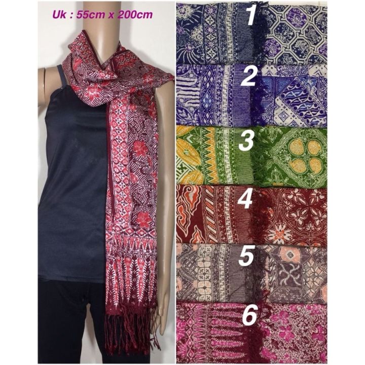 Shawl Syal batik Scraf Batik Selendang Batik Pashmina atik Sutra