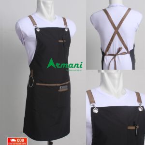 Celemek / Apron Bahan Katun Untuk Barista Chef Masak Restoran Cafe