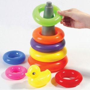 Rainbow Stacking Rings Toys for Baby Toddler Puzzle Toss Ring Toy / Susunan Cincin Mainan Bayi