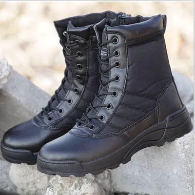 Mens leather sale military boots