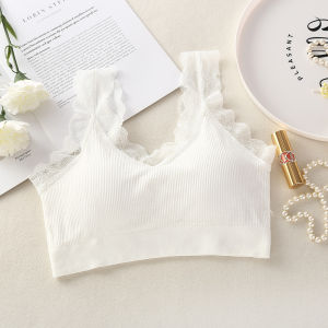 ZEEMIN Bear Fairy Lace Back Breast Wrap Tub Sling Womens Vest No Rim Yoga Bra Sports Underwear Womens