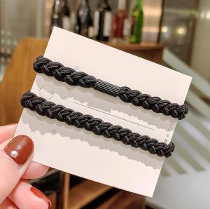 【small chrysanthemum】ยางรัดผม2-12ชิ้นแหวนผมผู้หญิงเวอร์ชั่นเกาหลีเรียบง่ายน่ารักสร้อยข้อมือเชือกหัวคู่ขนาดเล็กสดเชือกรัดผมที่เรียบง่าย