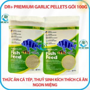 Thức ăn cá cảnh thuỷ sinh kích thích cá ăn ngon miệng gói 100g Dr+ Premium Garlic Pellets