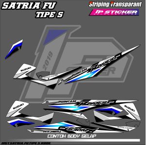 SATRIA FU TYPE S (COD) STIKER STRIPING MOTOR SUZUKI SATRIA FU TYPE S - STIKER LIST GRAFIK SIMPLE WARNA VARIASI DESAIN RACING HOLOGRAM DAN TRANSPARAN BISA COD IP.KODE-392