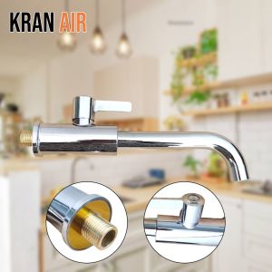 Kran Wastafel Tancap Tembok Tancap Dinding Kran Air 1/2 Inch Bahan ABS Chrome SLT-241