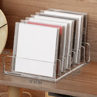 LUAN300603 7 Grids CD Display Shelf Multi-Slot Design Universal CD Disc Organizer Box Premium Acrylic Phone Stand Desktop