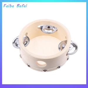 [Feibe Befei] 4 inch cầm tay Tambourine với kim loại hàng duy nhất jingles da cừu trống da bằng gỗ Tambourines giải trí đồ chơi âm nhạc