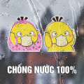 Combo 50 sticker VỊT VÀNG BỐI RỐI decal chống nước không trùng hình dán Koduck psyduck pokemon trend ôm đầu siêu dễ thương. 