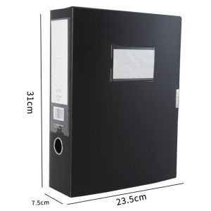LIFE SHOPS Black Blue A4 File Folder PP Plastic Thickened Document Case Multifunctional Dustproof Paper Storage Box Office