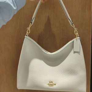 2024 Kous family Laurela Single-shoulder milk tea color monogram solid color crossbody tote bag large capacity hobo bag