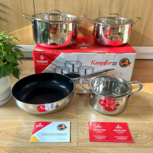 Bộ Nồi Chảo Inox 3 Lớp Liền Khối Kalpen Kampfer KF2