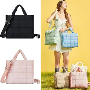 ALLUCK Large Capacity Puffer Tote Bag Solid Color Adjustable Shoulder Strap Handbag  Lightweight Crossbody Bag