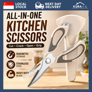 🇸🇬SG Ready Stock🇸🇬 Kitchen Scissors Stainless Steel Heavy Duty Food Multifunction Holder Bottle Opener Nut Cracker