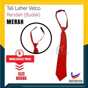 🔸TIE BUDAK MERAH / TALI LEHER PENGAWAS SEKOLAH RENDAH JENIS VELCO MERAH ( TIE SEKOLAH RED ) - TLV07