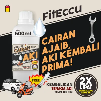 FitEccu Cairan Perbaikan Perawatan Aki Basah & Kering - Memperpanjang Umur Aki