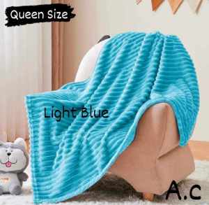 Flannel Fleece Throws  Blanket Queen Size 180x200cm Solid Color Travel Sofa Bed Blanket Soft Fluffy Warm