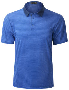 Mens Lightweight Stretchy Golf Polo Shirts Short Sleeve Breathable Quick Dry Casual Sports Stripe T-Shirts