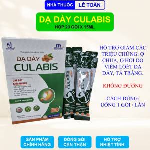 Dạ dày Culabis hỗ trợ giảm đau dạ dày ợ chua ợ hơi do viêm loét dạ dày tá tràng hộp 20 gói x 15ml