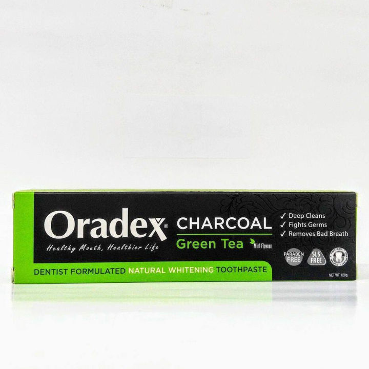 Oradex Charcoal Green Tea Mint Flavour Whitening Toothpaste ( 120g ...