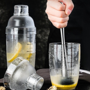 High Quality Acrylic Milk Tea Shaker Cocktail Juice Shaker Bottle Blender Bar Supplies Wine Mixing Tool