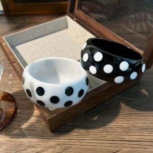 XIJIBAN Resin Cuff Bracelet Birthday Gift European Style Round Bracelet Retro Polka Dot Spotted Bangle Women