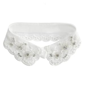 Detachable Artificial Pearls Embroidered Collar For Blouses Shirt Stylish And Lightweight Neckpiece for Women